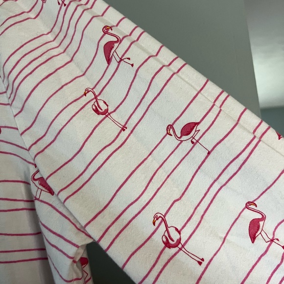 Pink Flamingos Talbots crewneck 3/4 sleeve shirt 🦩🦩 - Picture 2 of 6